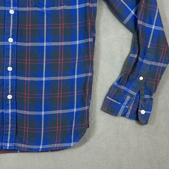 Vintage Levis Shirt Mens S Blue Plaid Flannel Long Sleeve Button Up Shirt - Picture 6 of 13